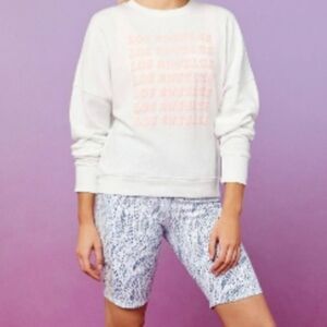 Fabletics White and Pink Los Angeles Sweater